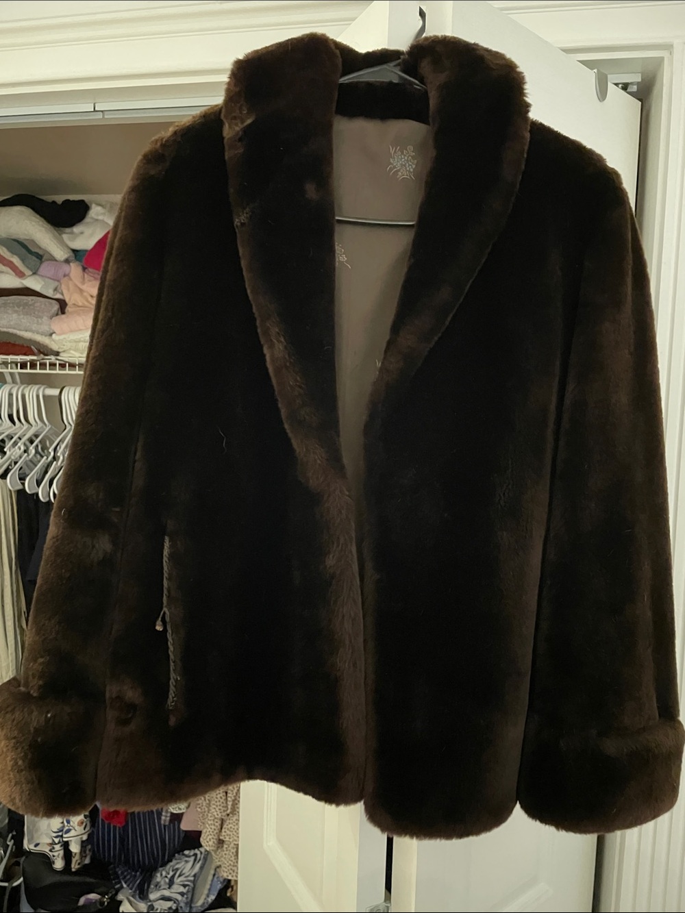 Dark Brown Faux Fur Jacket - Women's Cozy Short Coat
